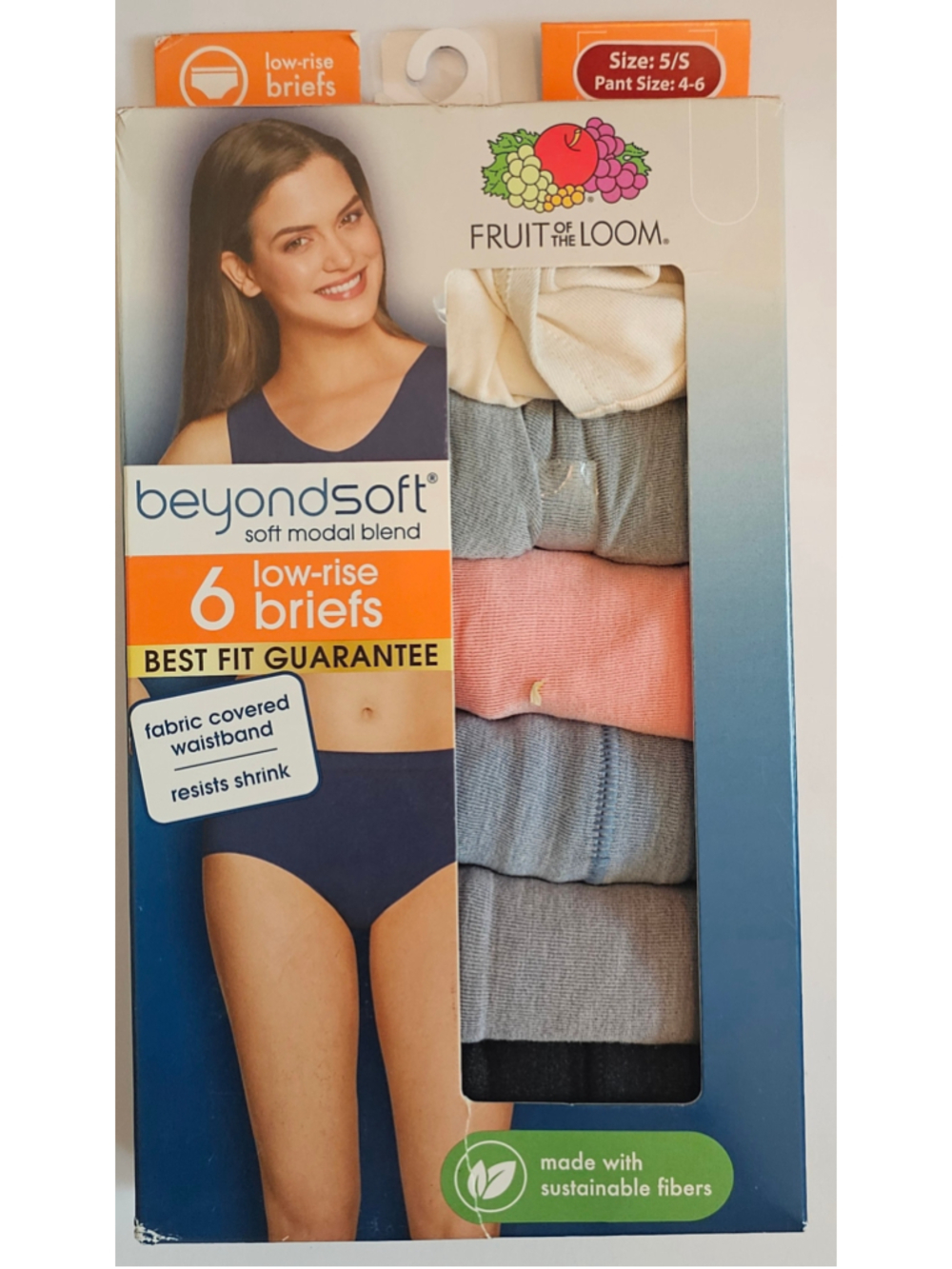 Women's Fruit of the Loom BeyondSoft Low-Rise Briefs Size S Multi-color